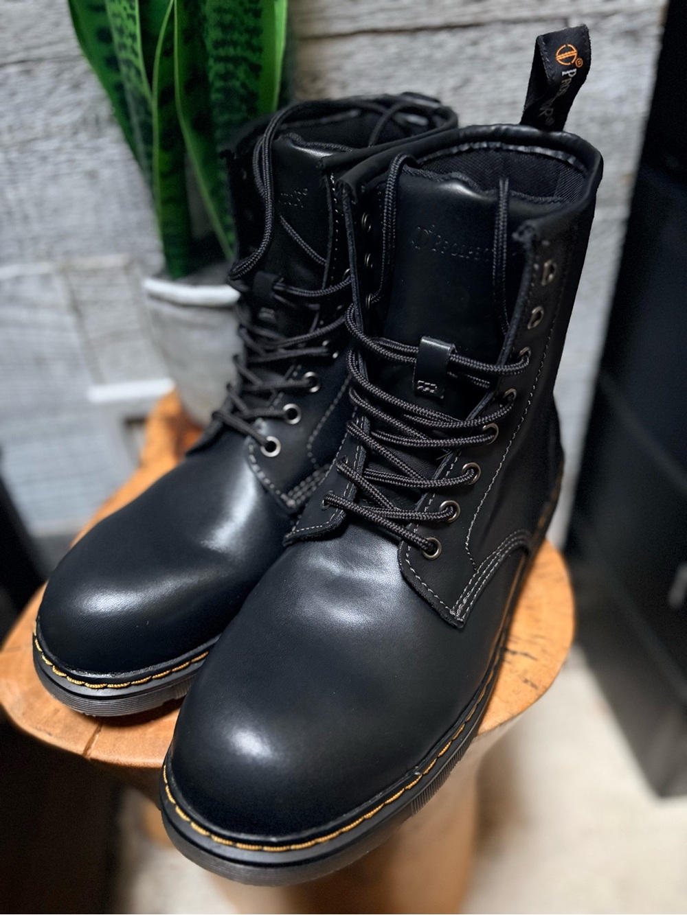 Prospector | NWOT Warm Leather Combat-Style Mid-Calf Boots - W12 M10, Black
